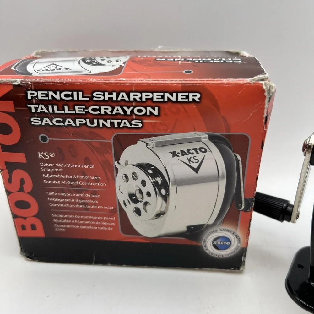 Boston / X-Acto KS Deluxe Wall-Mount Pencil Sharpener With Box New Old Stock